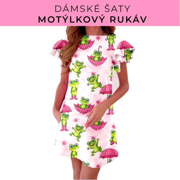 DÁMSKÝ střih - šaty s motýlkovým rukávem