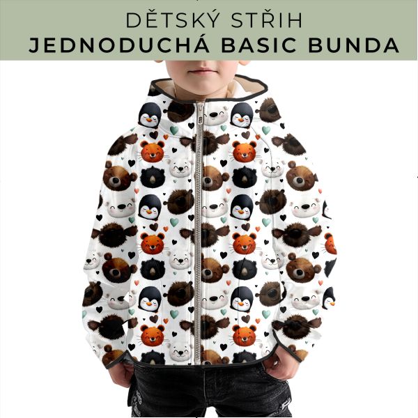 Dětský střih - jednoduchá dětská BASIC  bunda