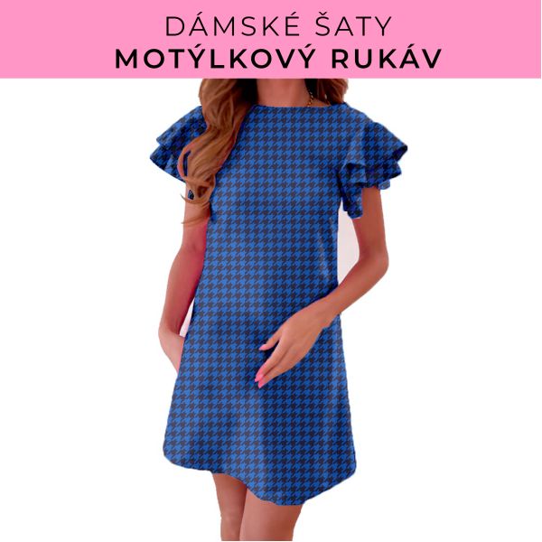 DÁMSKÝ střih - šaty s motýlkovým rukávem