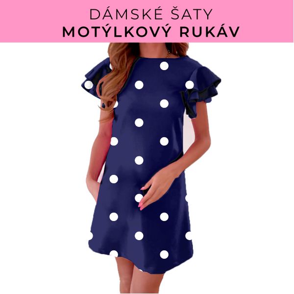 DÁMSKÝ střih - šaty s motýlkovým rukávem