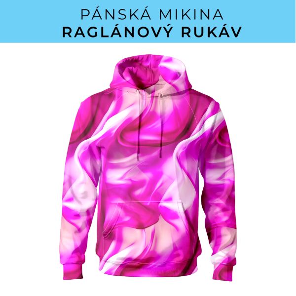 PÁNSKÝ střih - mikina raglan ZÁKLADNÍ s kapucí