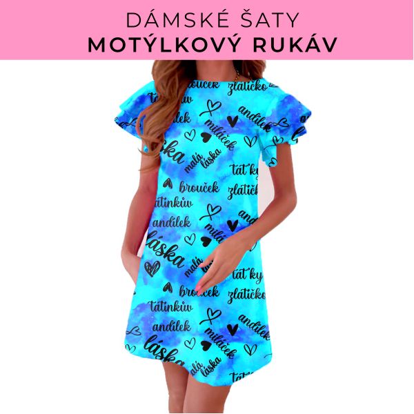 DÁMSKÝ střih - šaty s motýlkovým rukávem