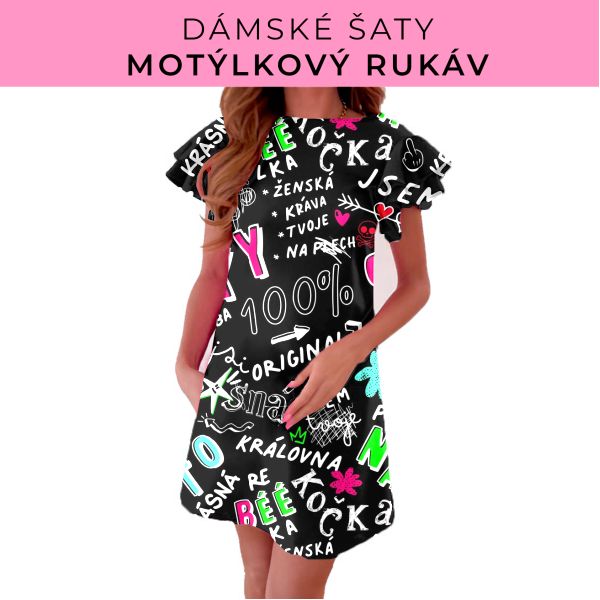 DÁMSKÝ střih - šaty s motýlkovým rukávem