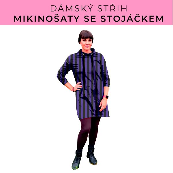 Dámský střih - mikinové šaty se stojáčkem