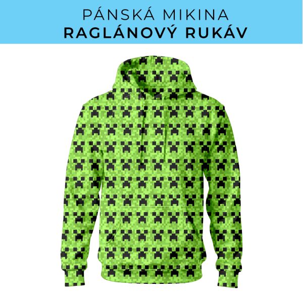 PÁNSKÝ střih - mikina raglan ZÁKLADNÍ s kapucí