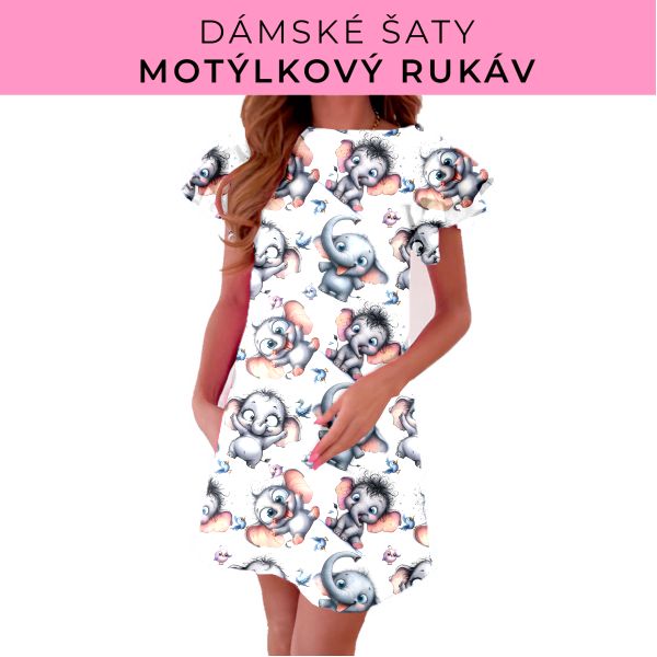 DÁMSKÝ střih - šaty s motýlkovým rukávem