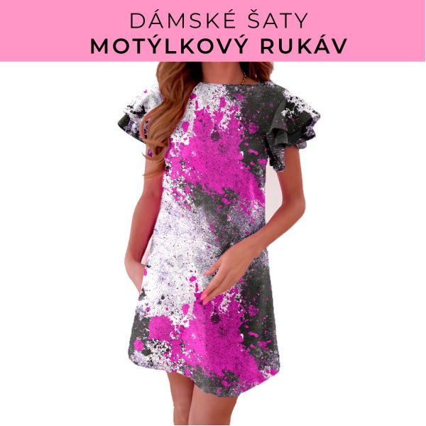 DÁMSKÝ střih - šaty s motýlkovým rukávem