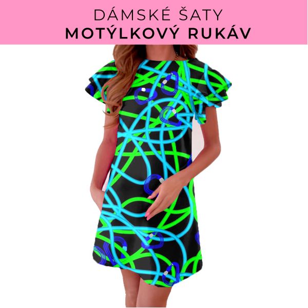 DÁMSKÝ střih - šaty s motýlkovým rukávem