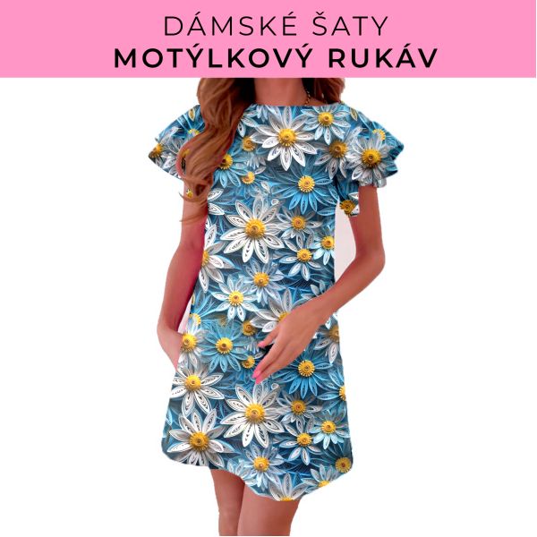 DÁMSKÝ střih - šaty s motýlkovým rukávem