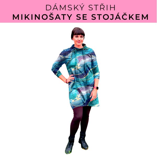 Dámský střih - mikinové šaty se stojáčkem