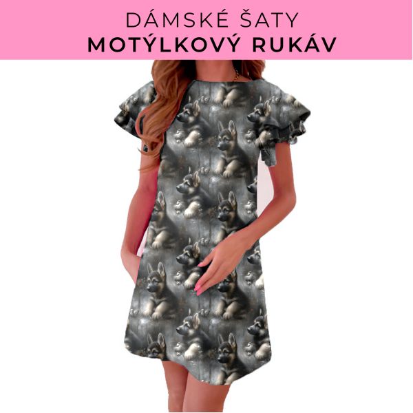 DÁMSKÝ střih - šaty s motýlkovým rukávem