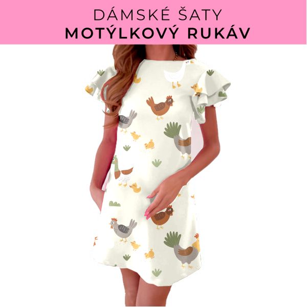 DÁMSKÝ střih - šaty s motýlkovým rukávem