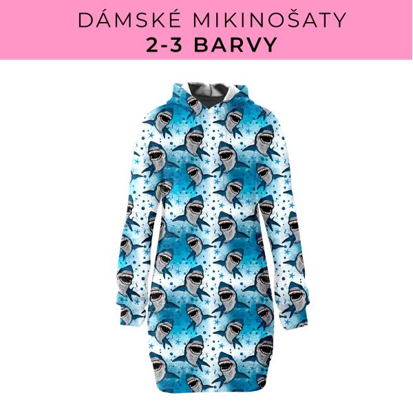 DÁMSKÝ střih - Mikinošaty 2-3 barvy