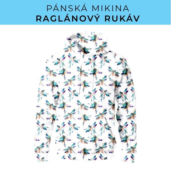 PÁNSKÝ střih - mikina raglan ZÁKLADNÍ s kapucí