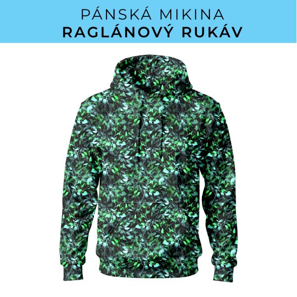 PÁNSKÝ střih - mikina raglan ZÁKLADNÍ s kapucí