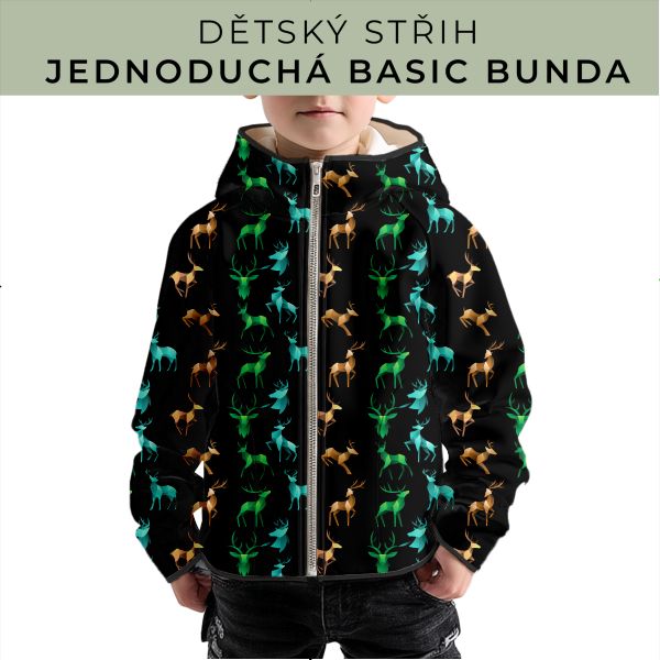Dětský střih - jednoduchá dětská BASIC  bunda