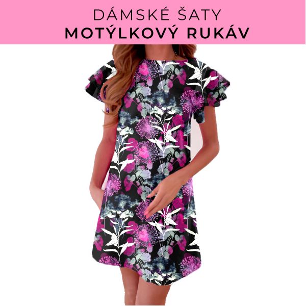DÁMSKÝ střih - šaty s motýlkovým rukávem