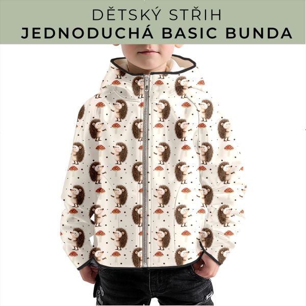 Dětský střih - jednoduchá dětská BASIC  bunda