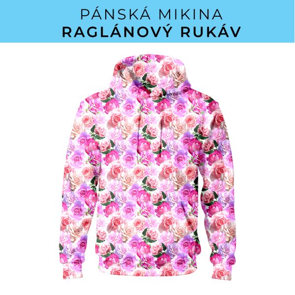 PÁNSKÝ střih - mikina raglan ZÁKLADNÍ s kapucí