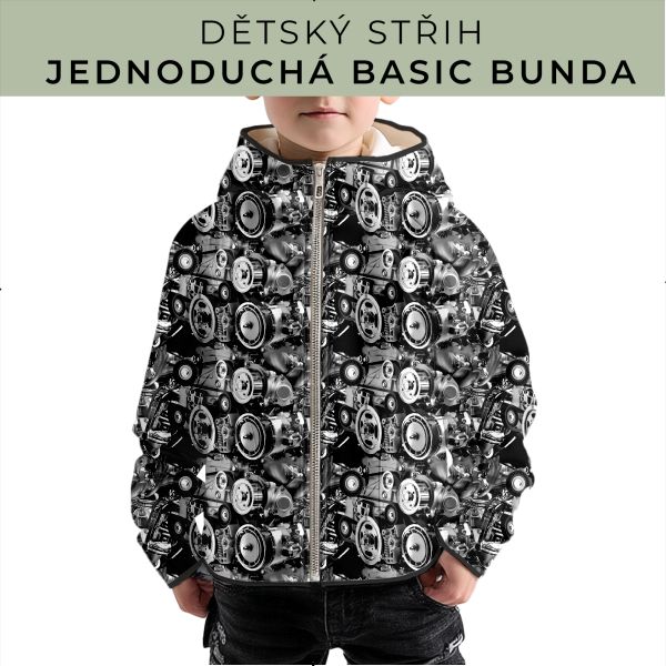 Dětský střih - jednoduchá dětská BASIC  bunda