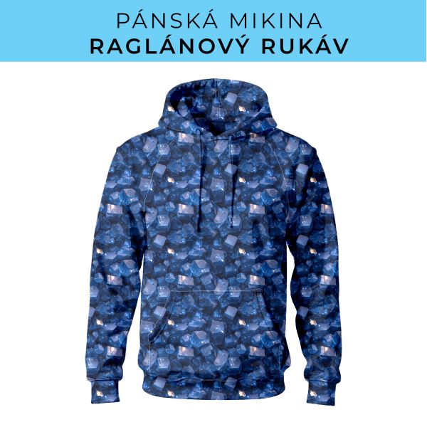 PÁNSKÝ střih - mikina raglan ZÁKLADNÍ s kapucí