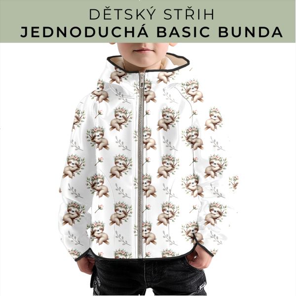 Dětský střih - jednoduchá dětská BASIC  bunda