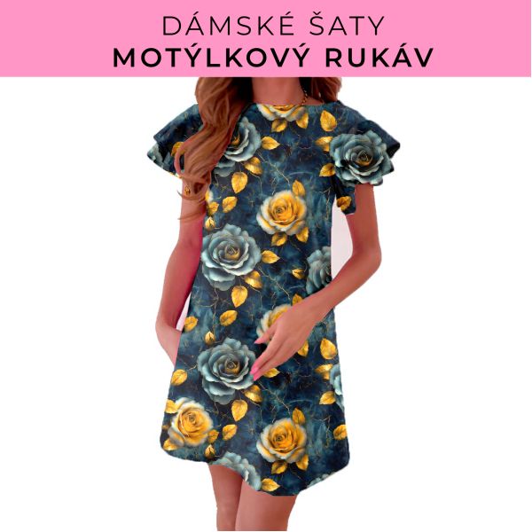 DÁMSKÝ střih - šaty s motýlkovým rukávem