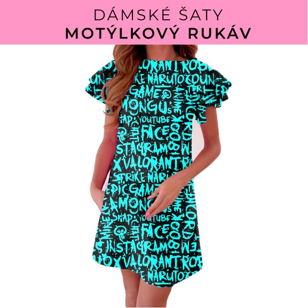DÁMSKÝ střih - šaty s motýlkovým rukávem