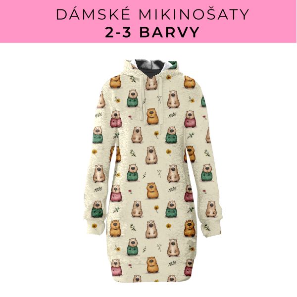 DÁMSKÝ střih - Mikinošaty 2-3 barvy