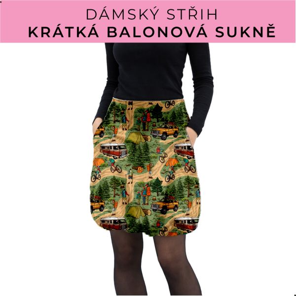 Dámský střih - balonová krátká sukně
