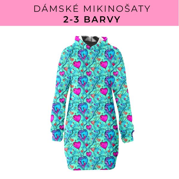 DÁMSKÝ střih - Mikinošaty 2-3 barvy