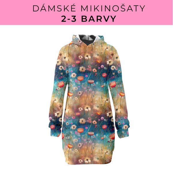 DÁMSKÝ střih - Mikinošaty 2-3 barvy