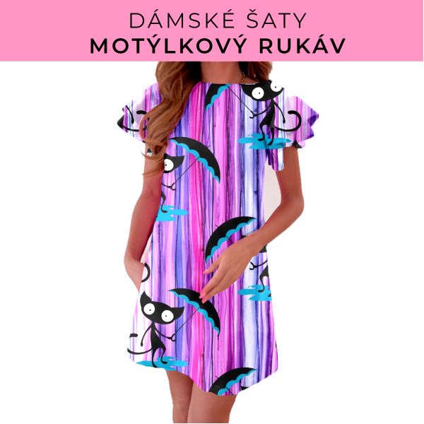 DÁMSKÝ střih - šaty s motýlkovým rukávem