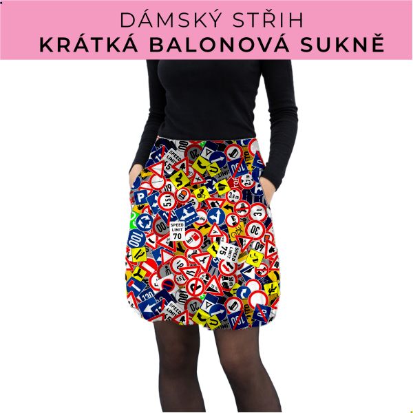 Dámský střih - balonová krátká sukně