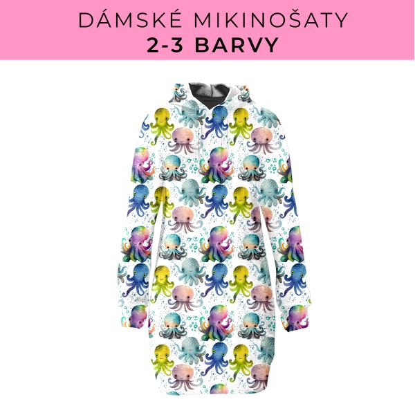 DÁMSKÝ střih - Mikinošaty 2-3 barvy