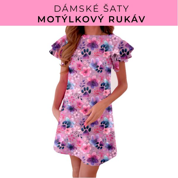 DÁMSKÝ střih - šaty s motýlkovým rukávem