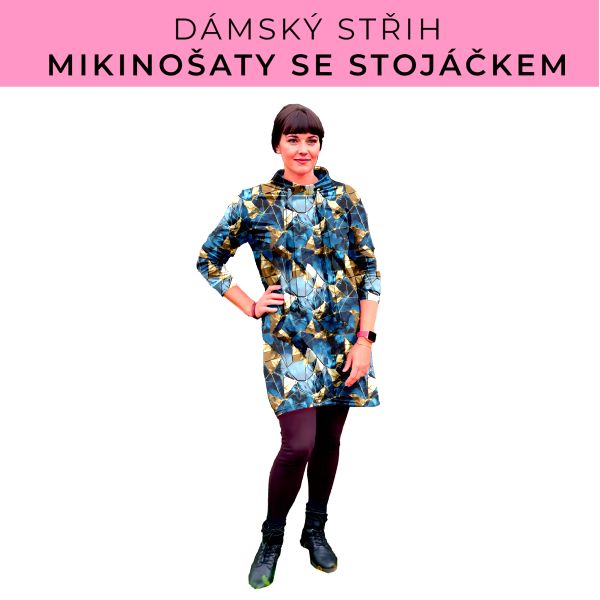 Dámský střih - mikinové šaty se stojáčkem