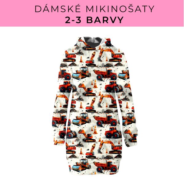 DÁMSKÝ střih - Mikinošaty 2-3 barvy