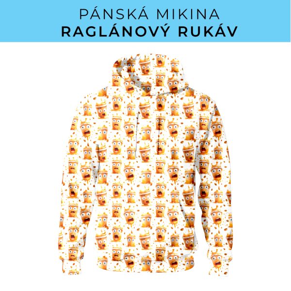 PÁNSKÝ střih - mikina raglan ZÁKLADNÍ s kapucí
