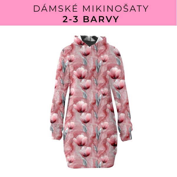 DÁMSKÝ střih - Mikinošaty 2-3 barvy