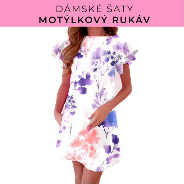 DÁMSKÝ střih - šaty s motýlkovým rukávem