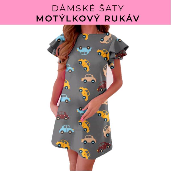 DÁMSKÝ střih - šaty s motýlkovým rukávem