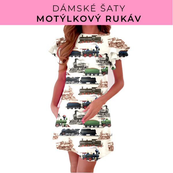 DÁMSKÝ střih - šaty s motýlkovým rukávem