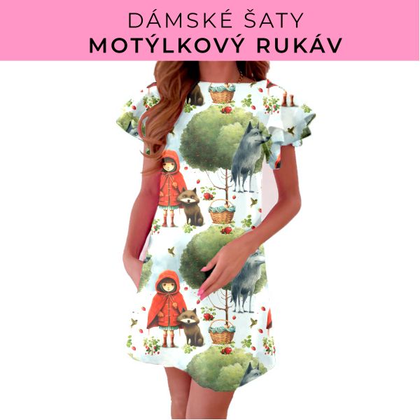 DÁMSKÝ střih - šaty s motýlkovým rukávem