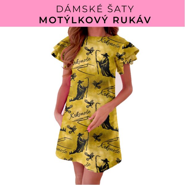 DÁMSKÝ střih - šaty s motýlkovým rukávem