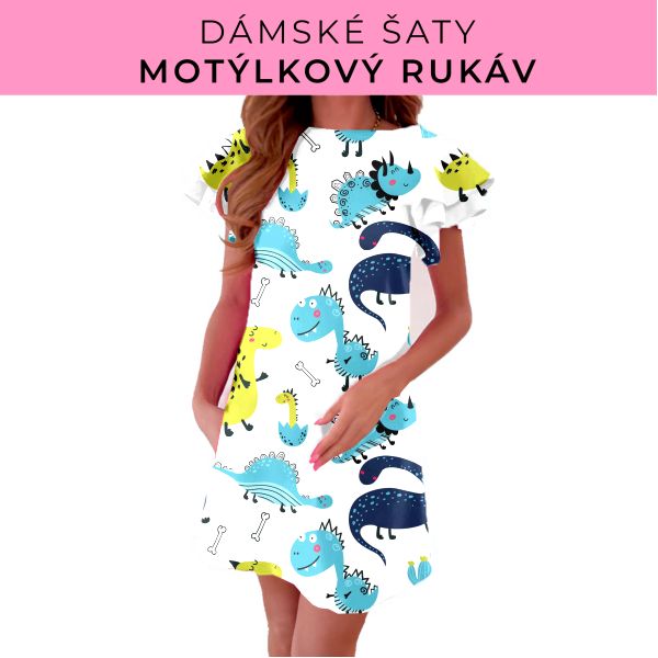 DÁMSKÝ střih - šaty s motýlkovým rukávem