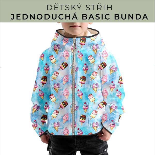 Dětský střih - jednoduchá dětská BASIC  bunda