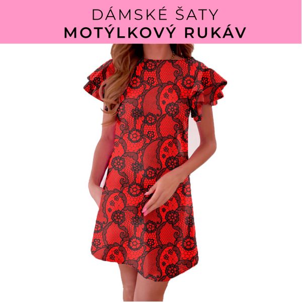 DÁMSKÝ střih - šaty s motýlkovým rukávem