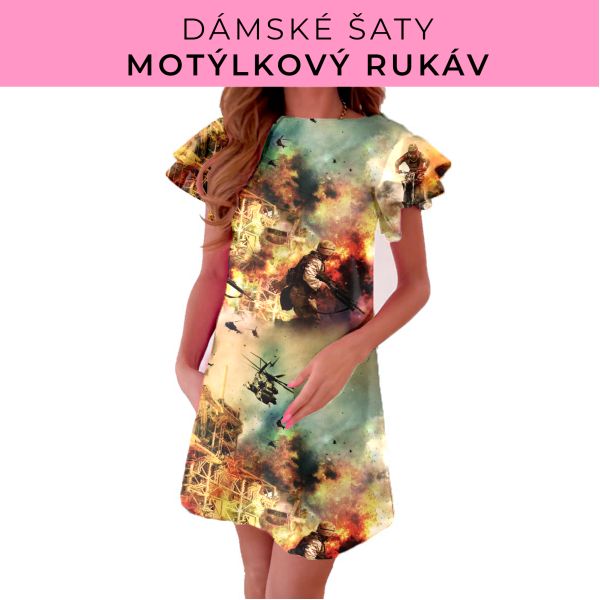 DÁMSKÝ střih - šaty s motýlkovým rukávem