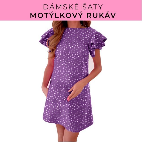 DÁMSKÝ střih - šaty s motýlkovým rukávem